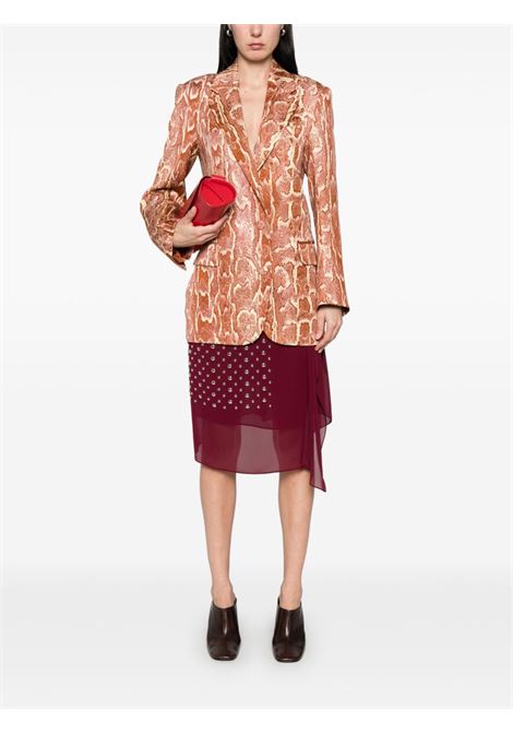 Gonna sima con ricamo in bordeaux Dries van noten- donna DRIES VAN NOTEN | 2510108301030359